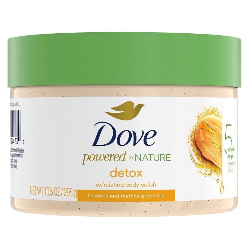 Dove Powered By Nature Exfoliating Body Polish Detox With 5 Natural Origin Ingredient Blend For Skin Care 10.5 oz - Image 1