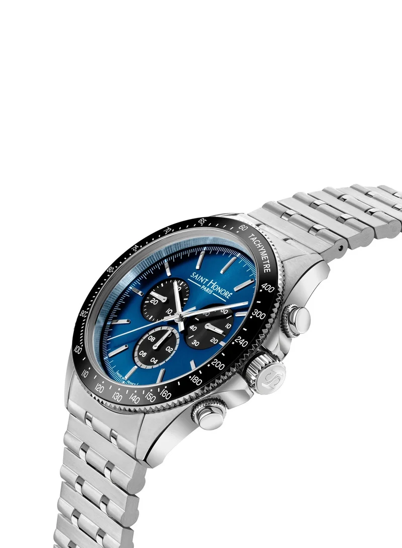 سانت هونور Le Bourget Blue Dial Silver Stainless Steel Bracelet Analog Watch for Men 43mm