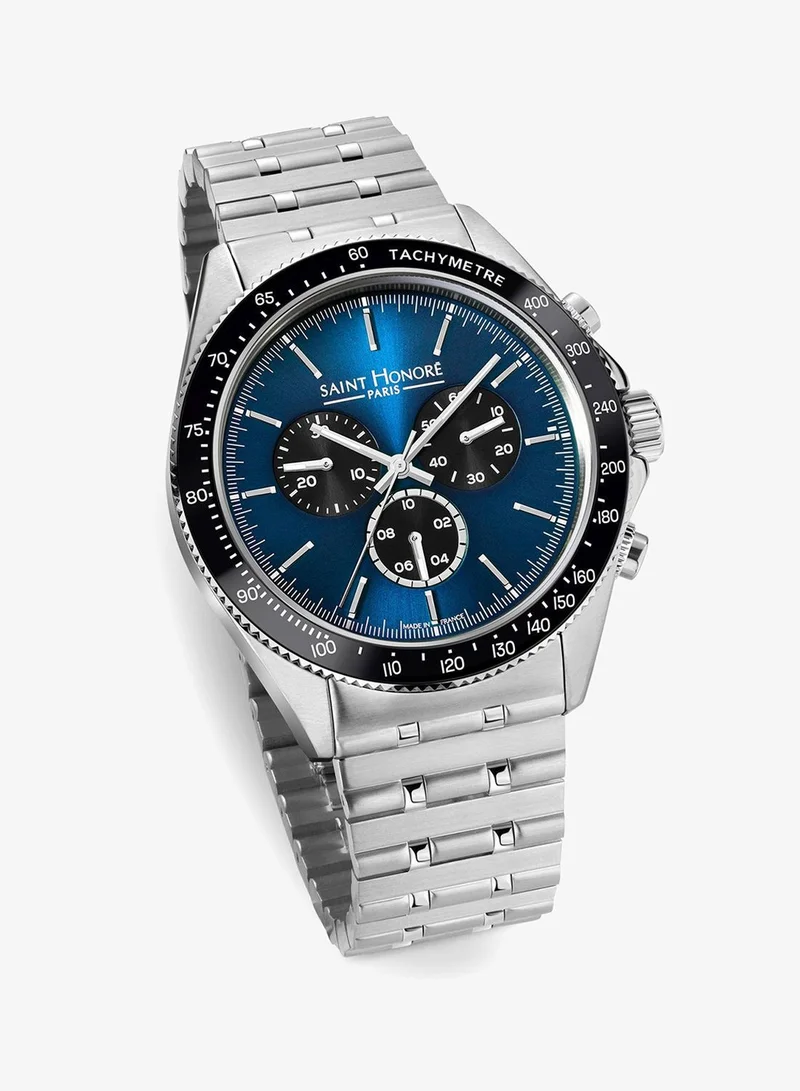 Saint Honore Paris  Le Bourget Blue Dial Silver Stainless Steel Bracelet Analog Watch for Men 43mm for Men | Best Price UAE