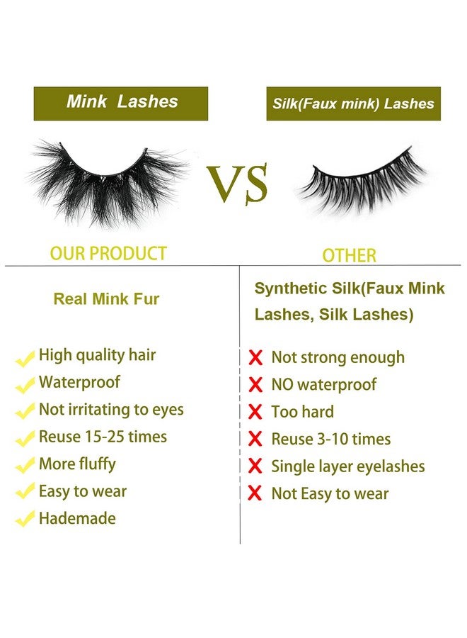 mikiwi Real Mink Lashes Mikiwi Eyelashes 5D Mink Eyelashes Super Fluffy Long Dramatic Eyelashes Thick Handmade Full Strip Lashes Crueltyfree Lash 2022Mm 3D Mink Lashes - Image 5
