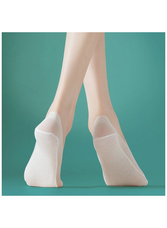 4 Pairs women Invisible socks Non-slip Ice Silk Socks Ice Silk Breathable Socks - Image 3
