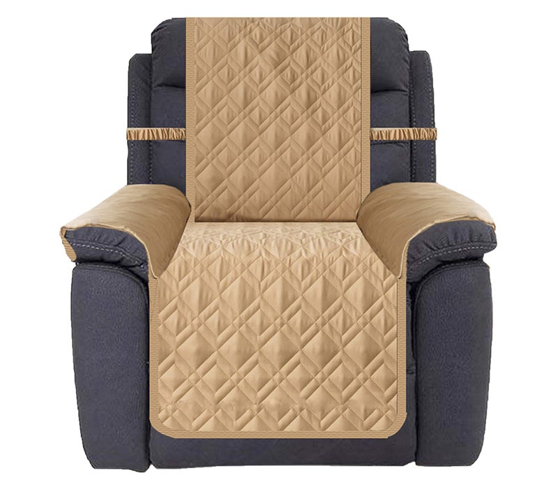 Ameritex Waterproof Nonslip Recliner Cover Stay in Place, Dog Chair Cover Furniture Protector, Ideal Recliner Slipcovers for Pets and Kids (Sand, 23") - Image 1