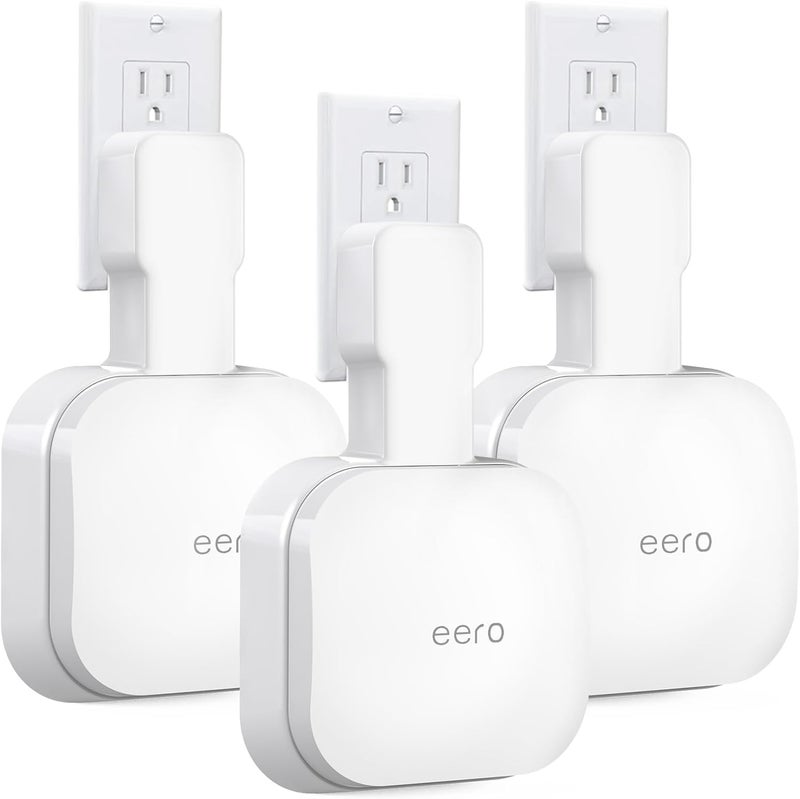 Mamerry Wall Mount Holder for eero Pro 6e/Pro 6, No Messy Wires, Space Saving, Outlet Wall Stand Bracket Compatible with eero Pro 6e/Pro 6 Mesh Wi-Fi System Extender Router (3 Pack) - Image 1