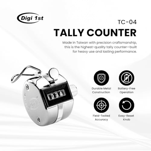 Digi 1st TC-04 Handheld Tally Counter, Digital Pitch Counter Clicker, Mechanical Lap Counter, Taiwan Made Heavy Duty Counter (1-Pack) - Image 2