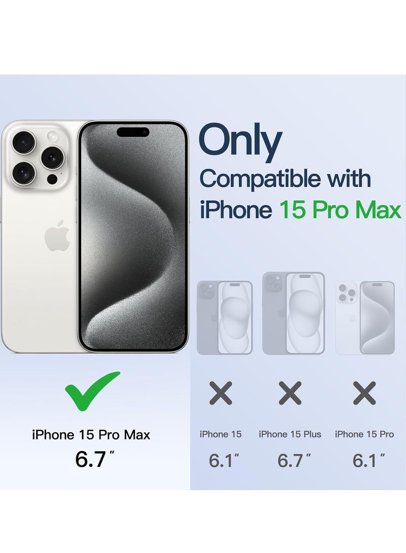 MIGOFAST iPhone 15 Pro Max 6.7-Inch, Camera Lens Full Protection Compatible with MagSafe Wireless Charging Shockproof Electroplated TPU Phone Cover Silver Matte - Image 2