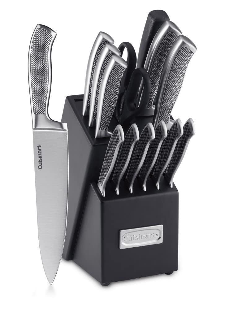 Cuisinart CUISINART Block Knife Set, 15pc Cutlery Knife Set with Steel Blades for Precise Cutting , Lightweight, Stainless Steel, Durable & Dishwasher Safe,C77SS-15P  - Image 1