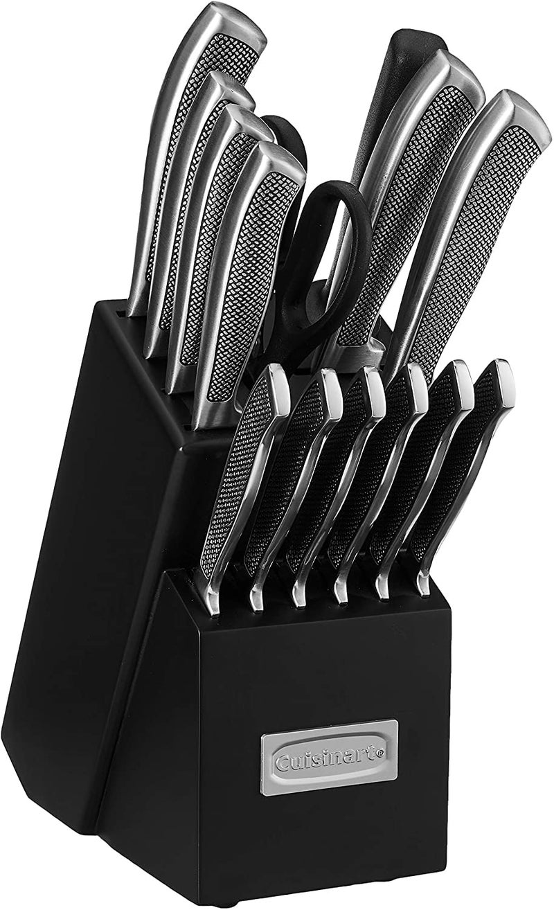 Cuisinart CUISINART Block Knife Set, 15pc Cutlery Knife Set with Steel Blades for Precise Cutting , Lightweight, Stainless Steel, Durable & Dishwasher Safe,C77SS-15P  - Image 2