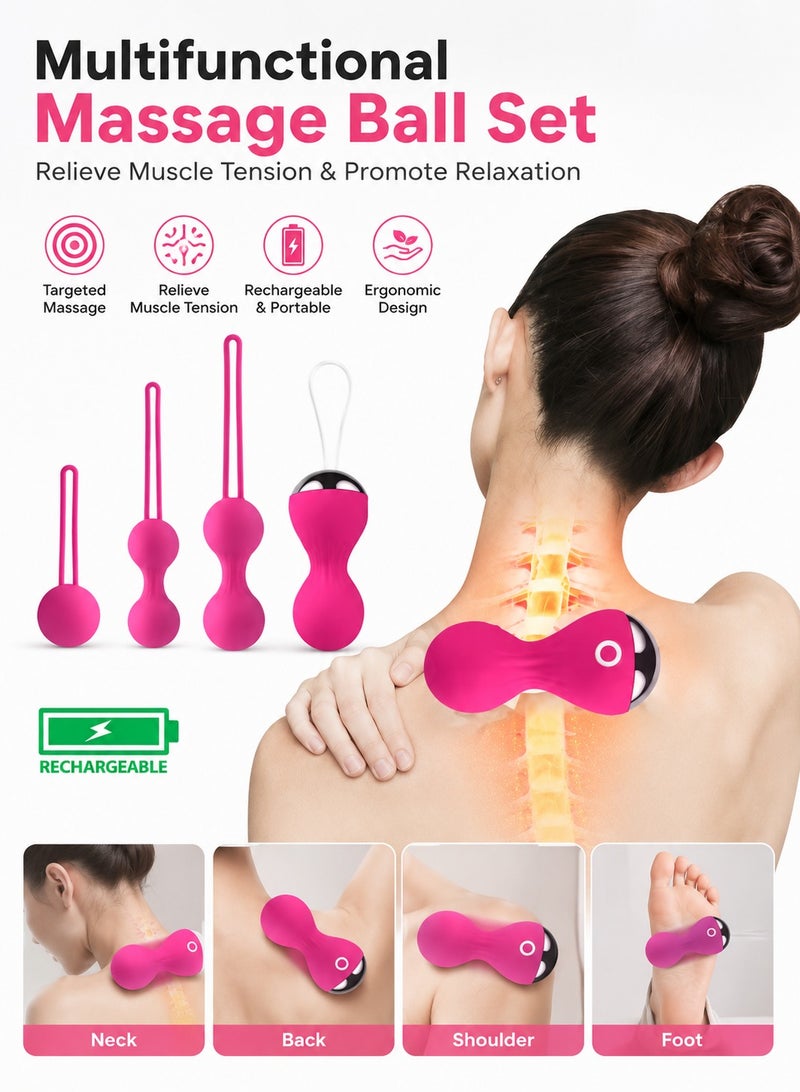 Rechargeable Deep Tissue Massage Ball for Neck, Back & Shoulder Relief – Portable Muscle Relaxation Massager