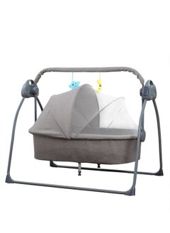 XiuWoo Baby Bouncer Baby Electric Crib Cradle Rocking Chair Children's Furniture For Sleeping Removable Seat Adjustable Canopy Rocker Bassinet Napper With Adjustable Speed, Bluetooth Music, Pillow and Pad  - Image 1