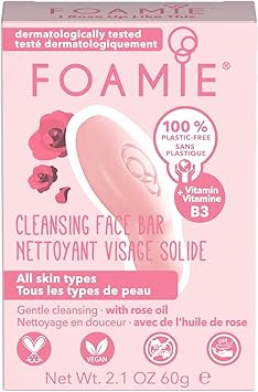FOAMIE Rose Oil Face Bar with Niacinamide PlasticFree SoapFree UltraGentle No Sulphates or Parabens Made in the UK - Image 5
