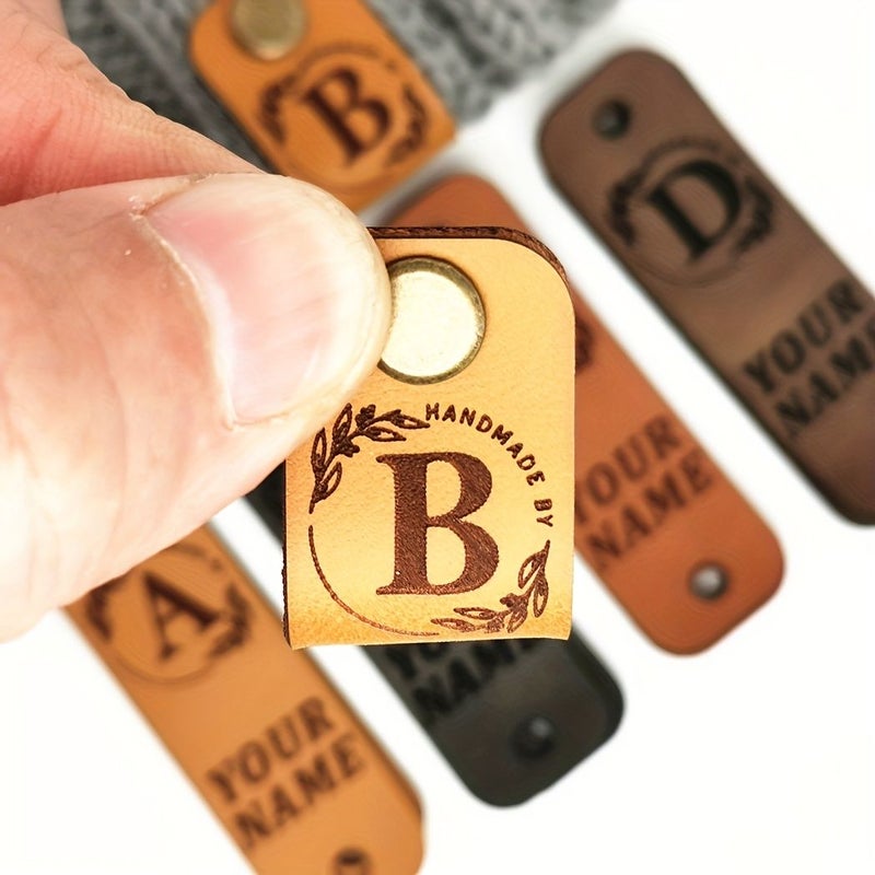 Custom Orange Artificial Leather Label Set With 20 Labels And 20 Sets Of Chicago Screws For DIY Crafts Customizable Name And Content - Image 5
