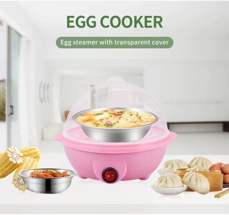 Biki Egg Boiler 350W – 7 Egg Capacity, Lightweight Electric Egg Cooker with Auto Shut-Off & Indicator Light | سلاقة بيض على شكل دجاجة 350واط | (Pink) - Image 5