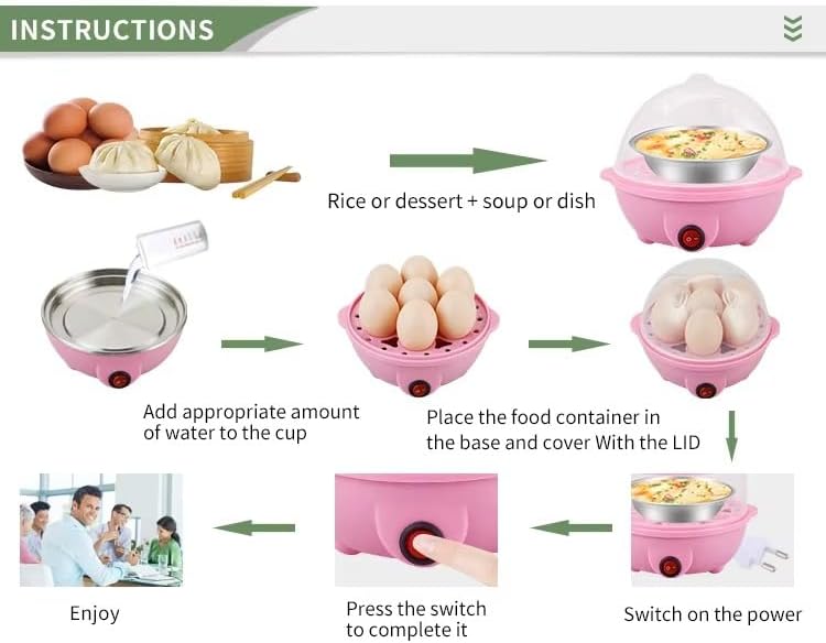Biki Egg Boiler 350W – 7 Egg Capacity, Lightweight Electric Egg Cooker with Auto Shut-Off & Indicator Light | سلاقة بيض على شكل دجاجة 350واط | (Pink) - Image 4