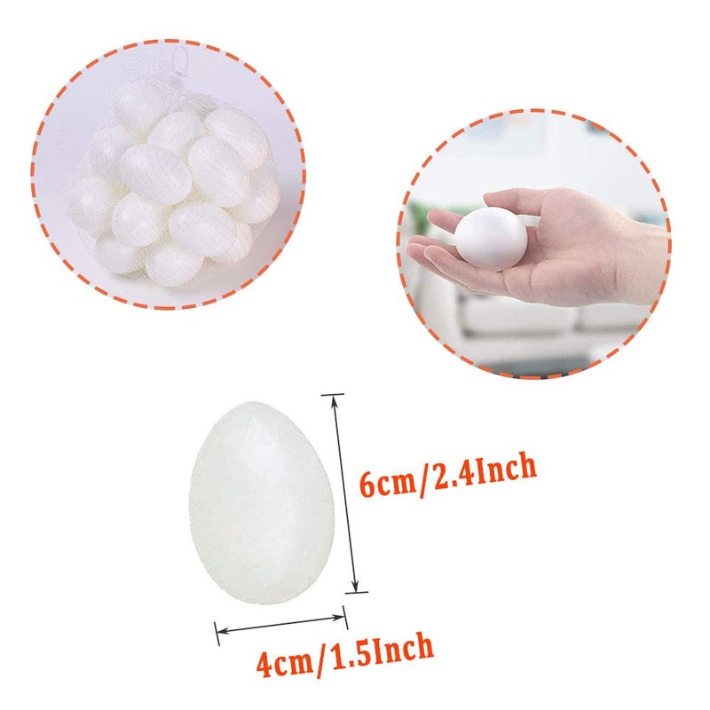 Haawooky 30 Pack White Plastic Eggs, Fake Easter Egg, Artificial Chicken for DIY Crafts, Painting, Party, Home Decor, Kids, Kitchen - Image 4