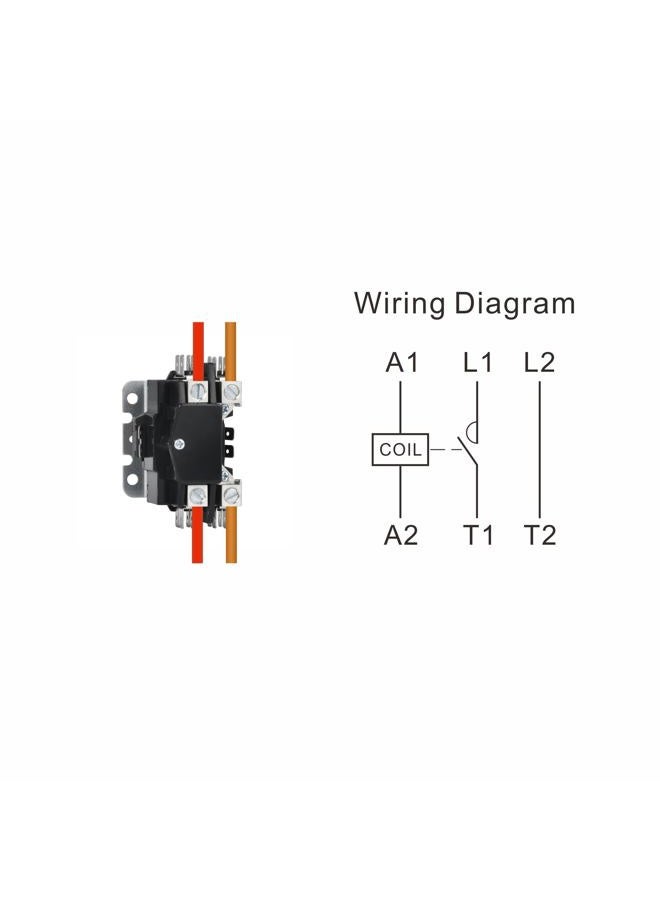 Sunlee UL 1 Pole 40 Amp Contactor with 24V Coil for AC Air Conditioner Condenser Heat Pump Universal Fit - Image 5