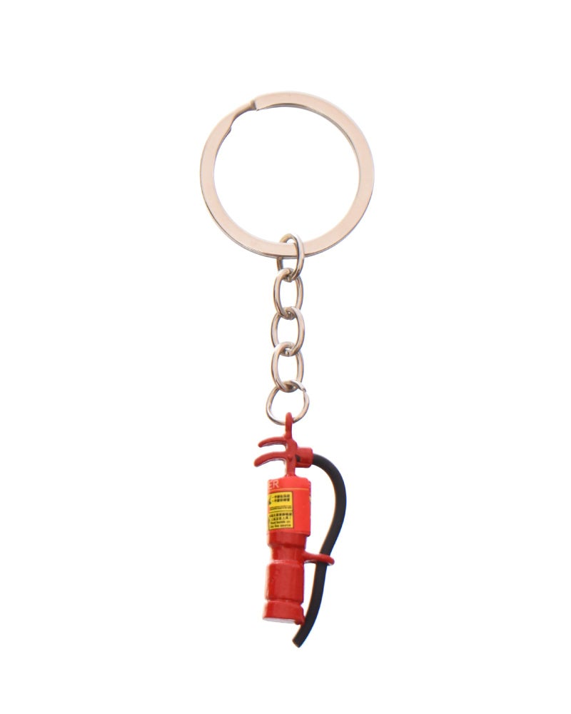 Generic. Fire extinguisher tube key chain medallion - Red - Image 1