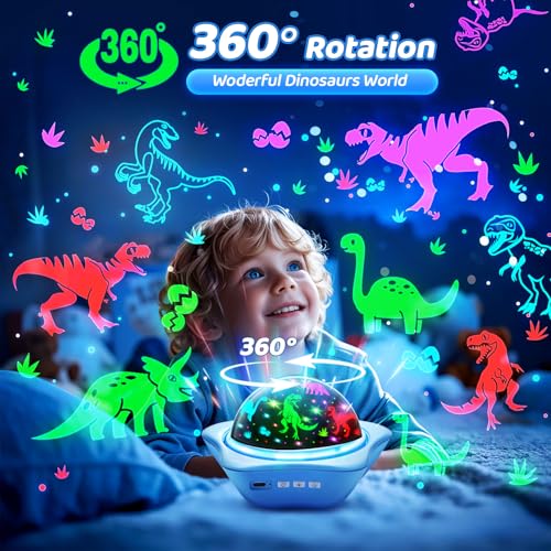 One Fire Night Light for Kids Gifts, 6 Films+78 Lighting Modes Ceiling Star Projector, Rechargeable Night Light Projector,360°Rotion Star Lights for Bedroom Decor,Sensory Toys for Baby Christmas Gifts - Image 5