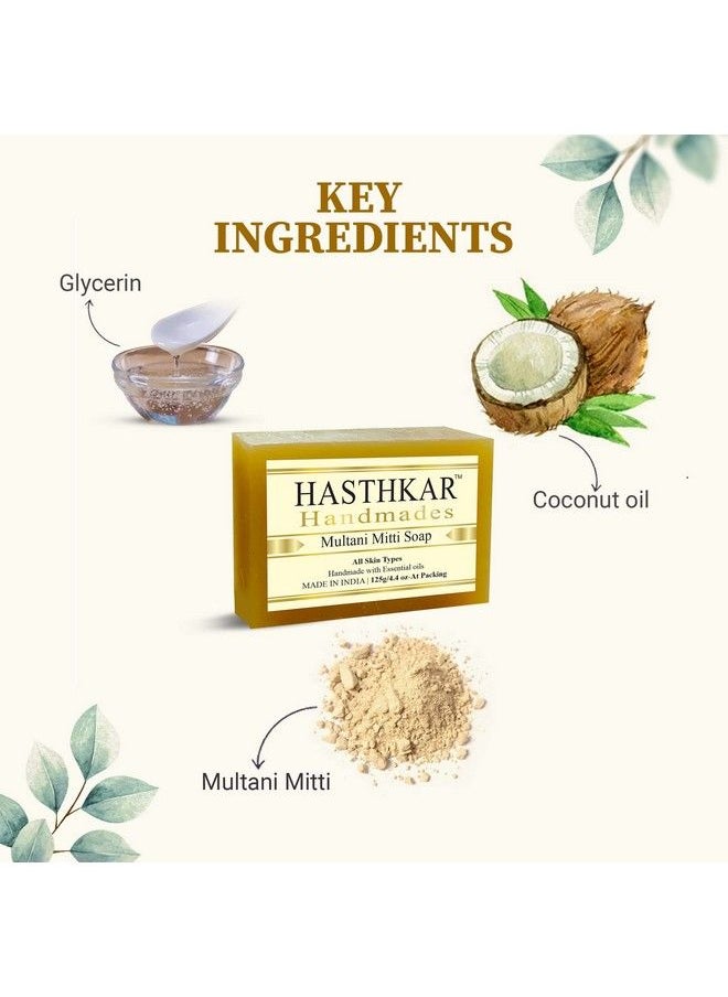 byPurenaturals Hasthkar Natural Herbal Handmade Multani Mitti Organic Soap With Essential Oils For All Skin Types For Men And Women For Whole Body Acneprone Skin (125 Grams)  - Image 4