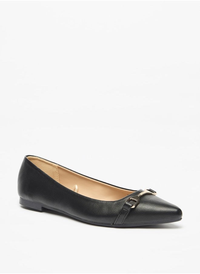 Flora Bella By Shoexpress Women's Textured Metal Accent Slip-On Ballerina Shoes  - Image 1