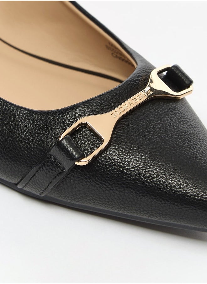 Flora Bella By Shoexpress Women's Textured Metal Accent Slip-On Ballerina Shoes  - Image 5