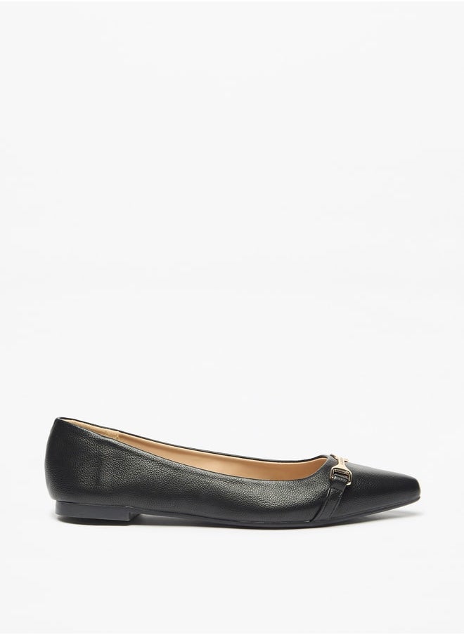 Flora Bella By Shoexpress Women's Textured Metal Accent Slip-On Ballerina Shoes  - Image 3