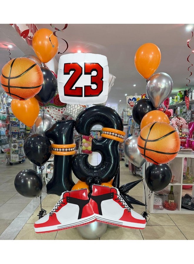 CYMYLAR Basketball balloons sports party supplies basketball shoes balloon basketball snesker shoes balloon for men teen boys birthday party decoration  - Image 5