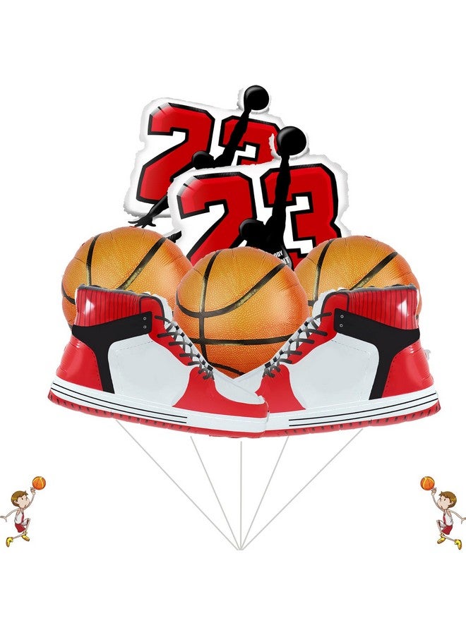 CYMYLAR Basketball balloons sports party supplies basketball shoes balloon basketball snesker shoes balloon for men teen boys birthday party decoration  - Image 1
