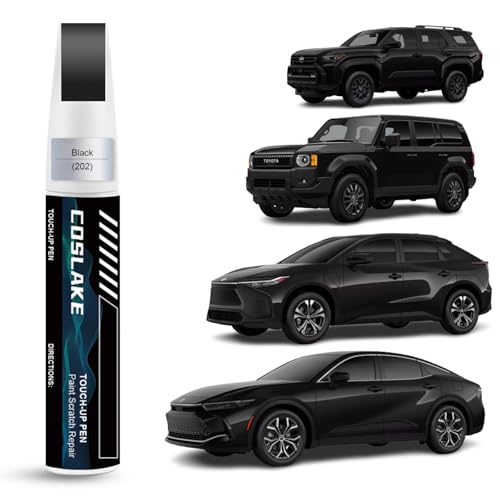 COSLAKE Car Touch Up Paint(Black(202)) for Toyota, Car Paint Scratch Repair Kit, Quick & Easy Solution to Repair, 2 in 1 Scratch Remover Pen with Color-Matched - Image 1