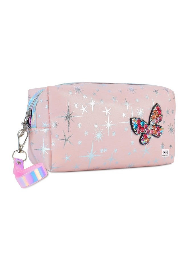 NFI essentials Makeup Pouch Cosmetic Pouch Vanity Case Jewellery Pouch Stationery Pencil Case Travel Organiser Travel Pouch Bag with Detachable Handle - Image 1