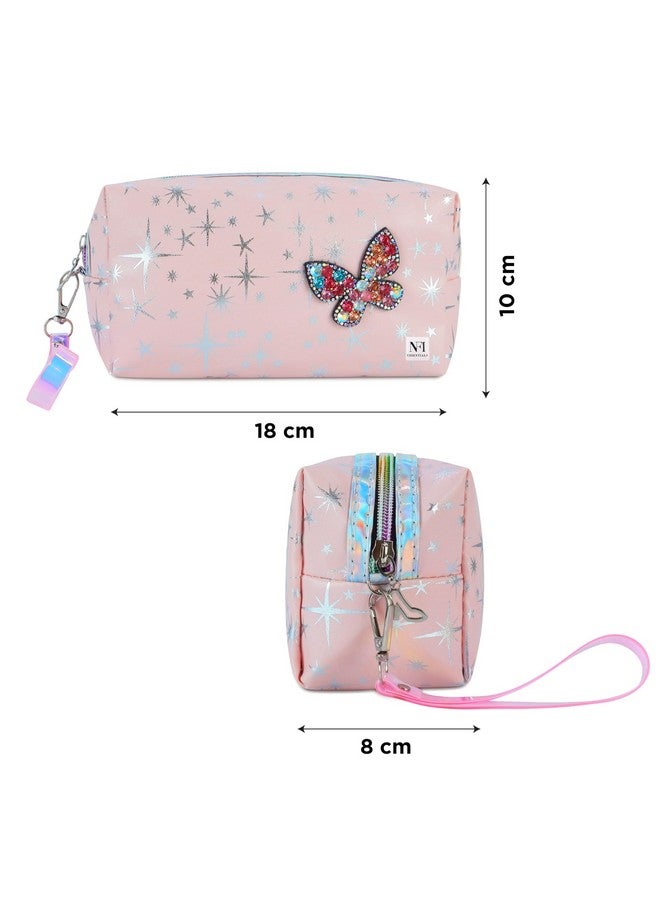 NFI essentials Makeup Pouch Cosmetic Pouch Vanity Case Jewellery Pouch Stationery Pencil Case Travel Organiser Travel Pouch Bag with Detachable Handle - Image 4