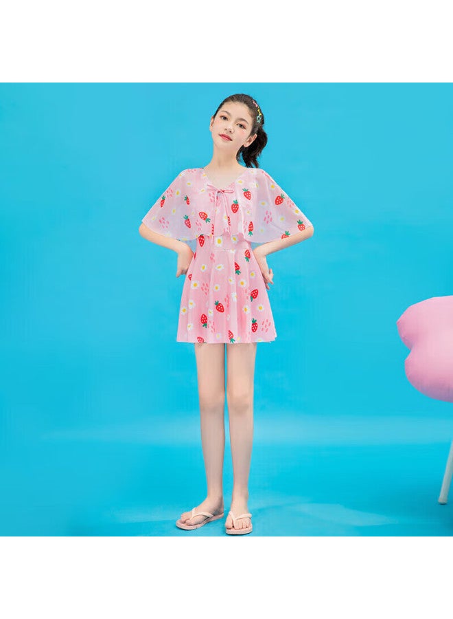 Skin-friendly Yifu Children's Swimsuit, Girls' Style For Older Kids, Fashionable One-piece Dress-style Swimwear For Middle School Girls, Korean Design - Image 4