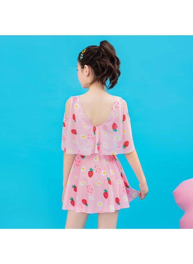 Skin-friendly Yifu Children's Swimsuit, Girls' Style For Older Kids, Fashionable One-piece Dress-style Swimwear For Middle School Girls, Korean Design - Image 5