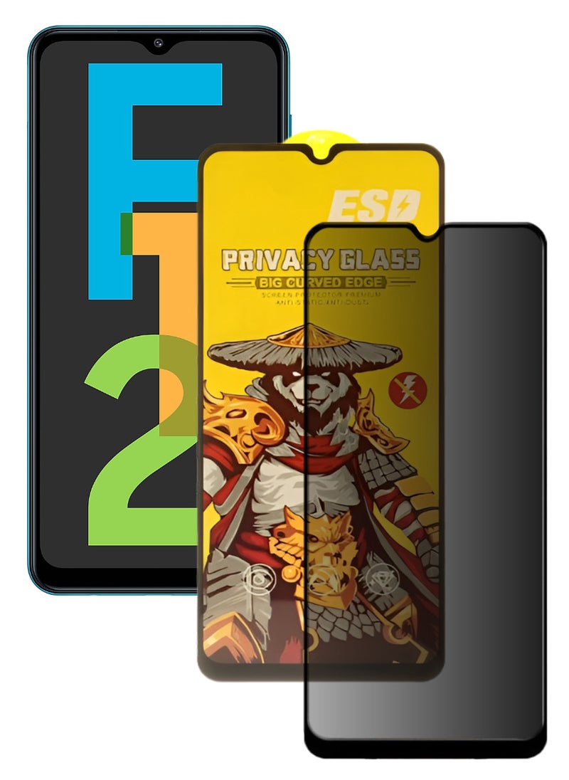 ESD Tempered Dustproof Privacy Glass Screen Protector Compatible For Samsung Galaxy F12 - Image 1