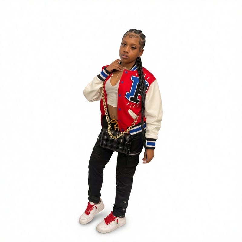 Plus Size Letter Print Stitching Jacket Coat - Image 3