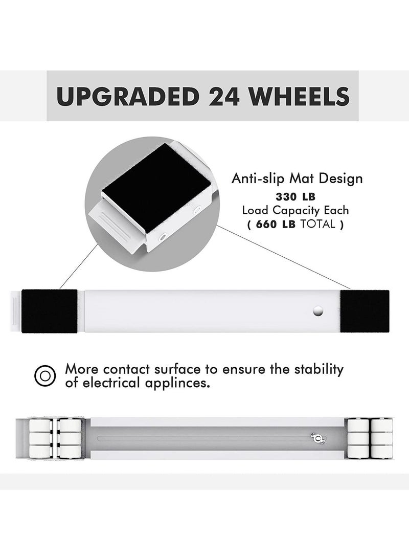 Furniture Dolly Mobile Roller, Extendable Appliance Rollers Mobile Washing Machine Base, Fridge Stand Moving Cart for Washing Machines, Refrigerators, Dryers, Dishwashers, White - Image 3