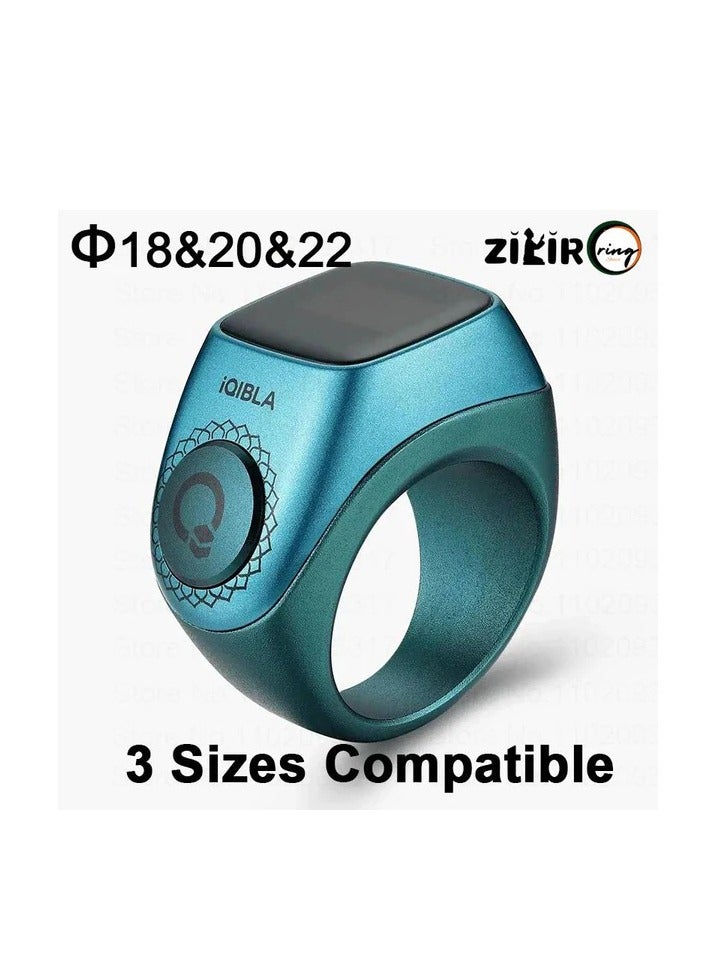 UMEOX Digital Counter Tasbeeh 3 Size Compatible SMART Zikr Metal Ring Blue - Image 2