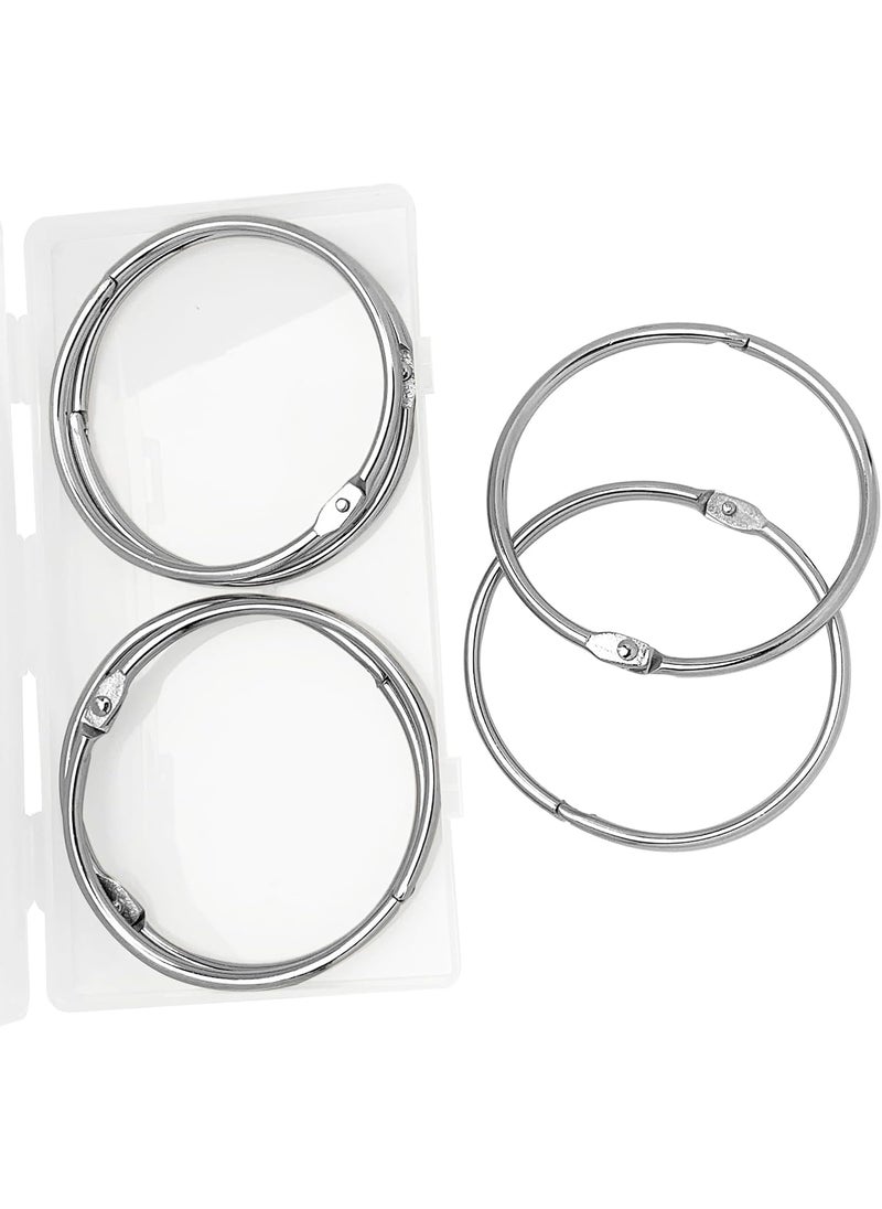 KTOJOY 3Inch 6 Pack Loose Leaf Binder Rings Keychain Key Metal Nickel Plated Steel Binder Book Rings Silver  - Image 1