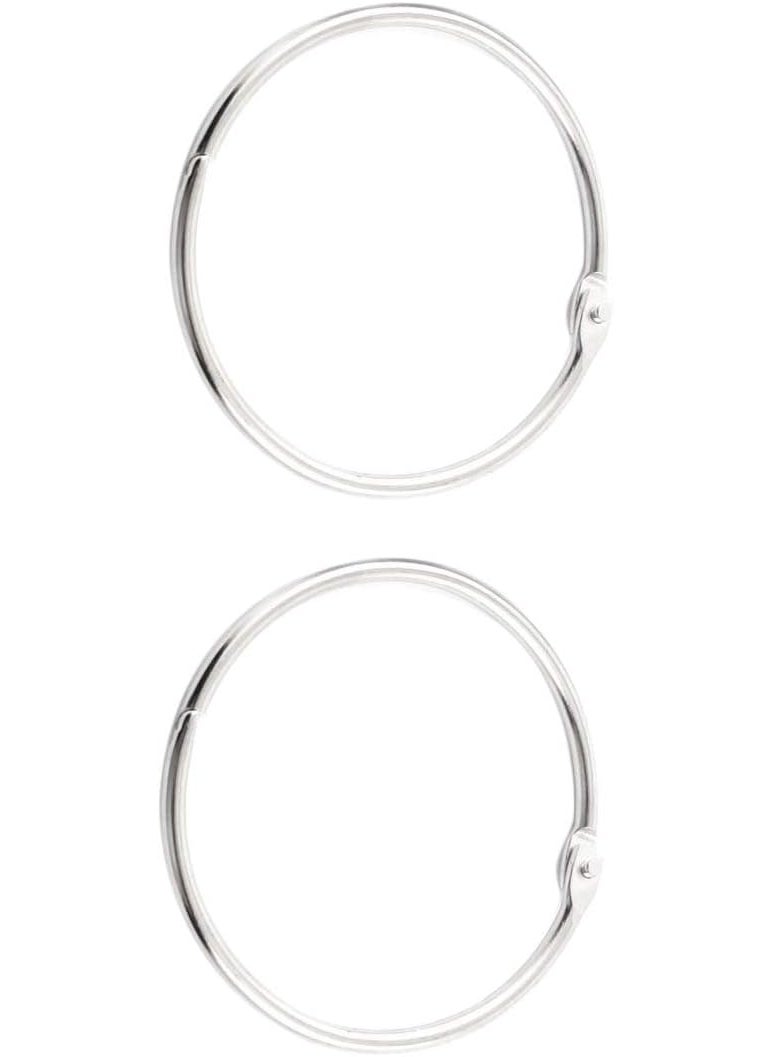 KTOJOY 3Inch 6 Pack Loose Leaf Binder Rings Keychain Key Metal Nickel Plated Steel Binder Book Rings Silver  - Image 3