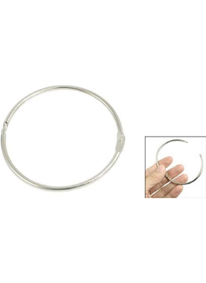 KTOJOY 3Inch 6 Pack Loose Leaf Binder Rings Keychain Key Metal Nickel Plated Steel Binder Book Rings Silver  - Image 4