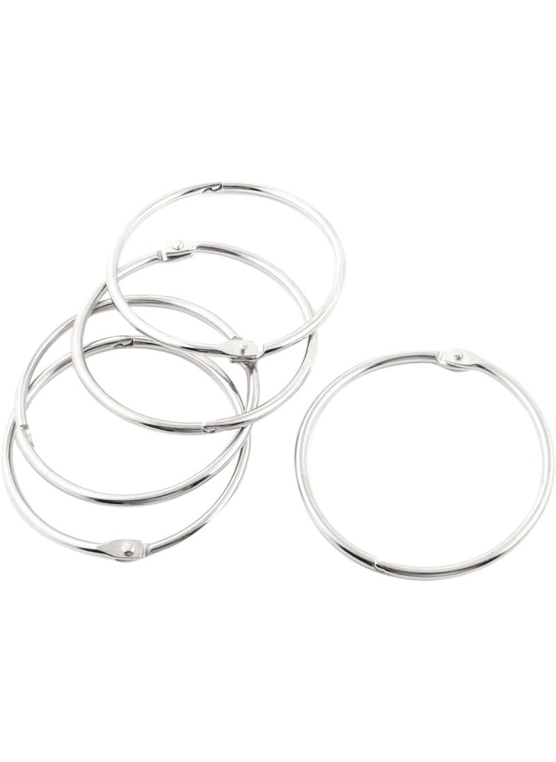 KTOJOY 3Inch 6 Pack Loose Leaf Binder Rings Keychain Key Metal Nickel Plated Steel Binder Book Rings Silver  - Image 5