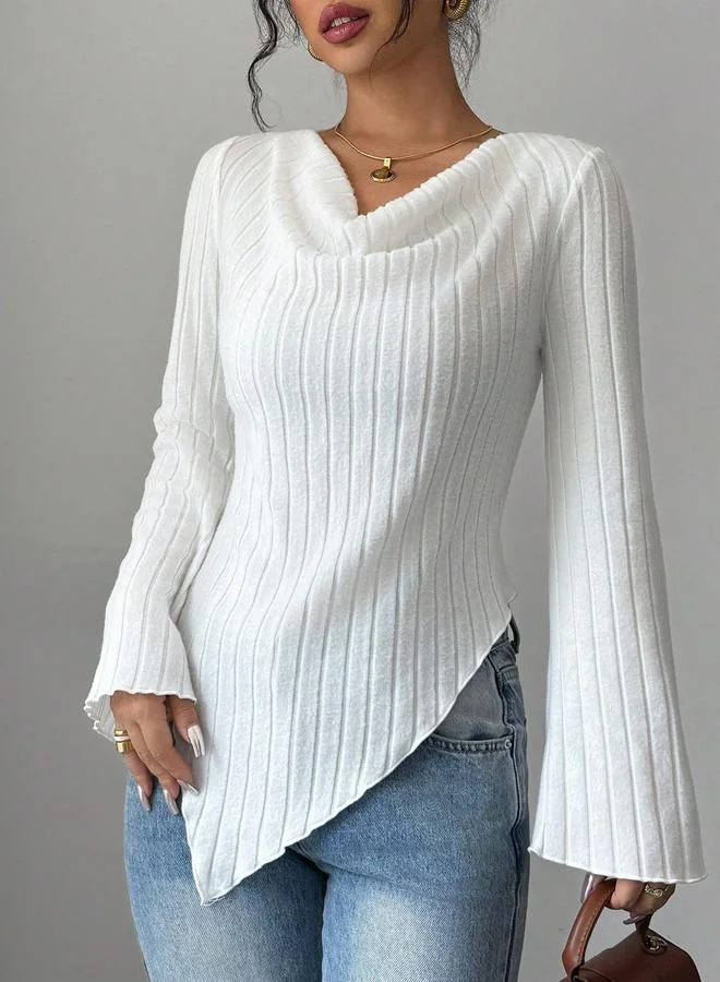 Take Two Women Solid V Neck Fitted Wrap Top