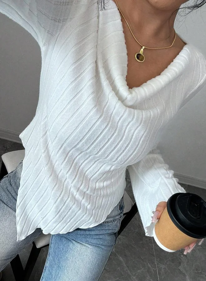 Take Two Women Solid V Neck Fitted Wrap Top