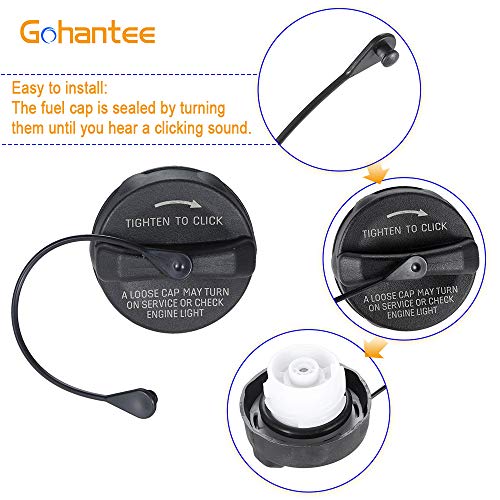 gohantee Fuel Gas Cap 52030377AB 5278632AG Compatible with Chrysler 300 PT cruiser, Dodge Caliber Challenger Charger Dakota Durango Ram 1500 2500, Replacement for Jeep Compass Grand Cherokee Patriot, Ram - Image 5
