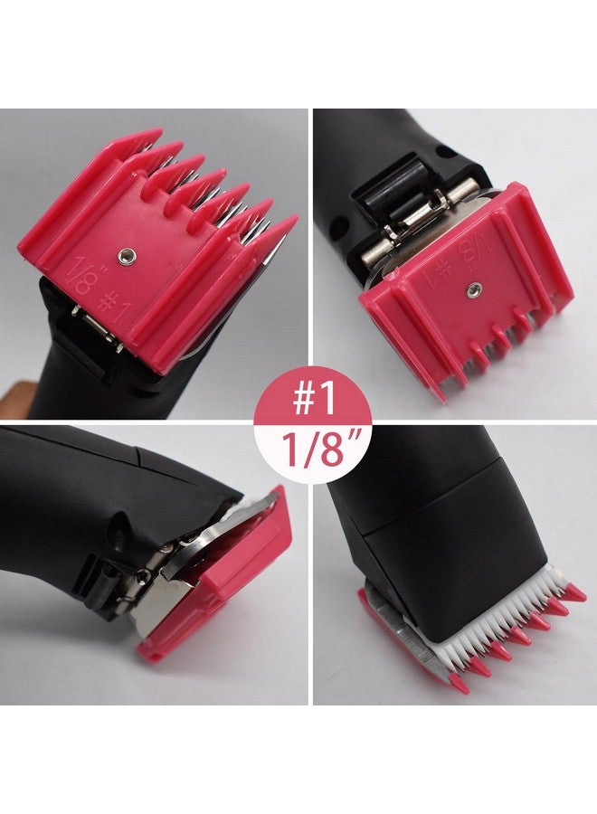 AIRERA 4 Pieces Professional A5 Style Hair Clipper Attachment Guard Guide Cutting Combs Set 76926-900, 1/8", 1/4", 3/8", 1/2", Compatible With Oster Classic 76 A5 Andis Ag Bg Wahl Km Pet Groomers (Magenta) - Image 5