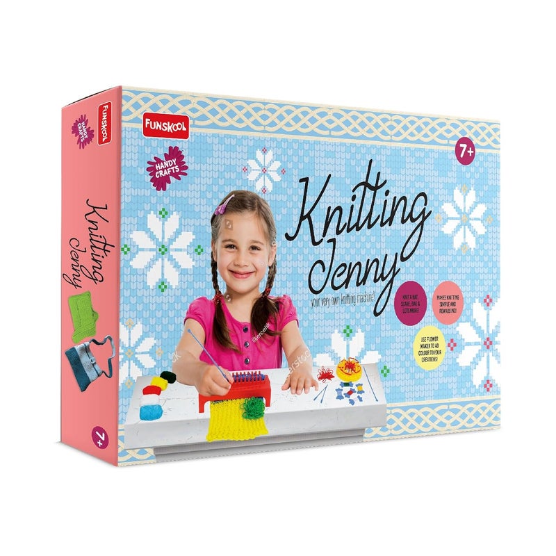 Funskool Handycrafts Knitting Jenny ,Weaving and Knitting Machine , Make scraves, shawls, bags, mufflers , DIY Kit, Ages 7 years and Above, Multicolour - Image 1