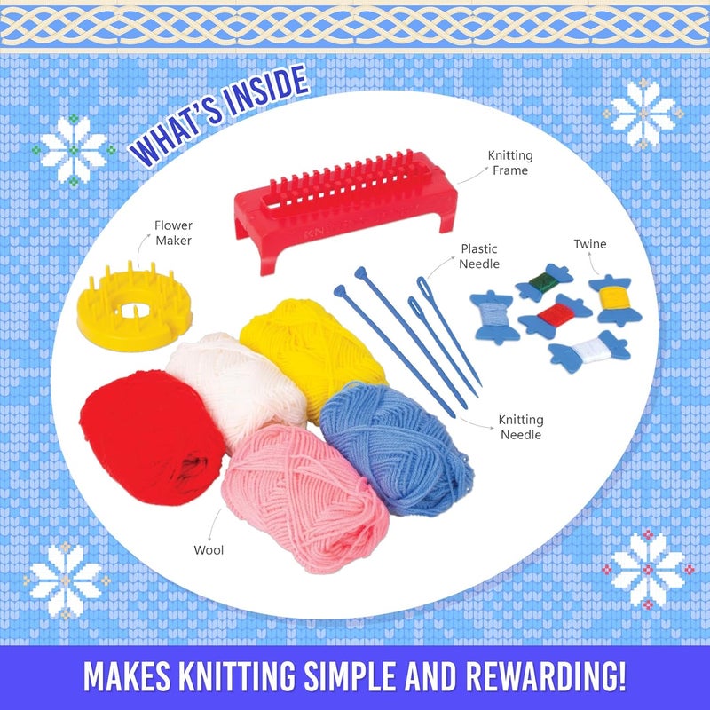 Funskool Handycrafts Knitting Jenny ,Weaving and Knitting Machine , Make scraves, shawls, bags, mufflers , DIY Kit, Ages 7 years and Above, Multicolour - Image 4