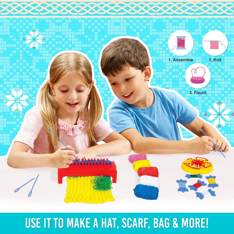 Funskool Handycrafts Knitting Jenny ,Weaving and Knitting Machine , Make scraves, shawls, bags, mufflers , DIY Kit, Ages 7 years and Above, Multicolour - Image 3