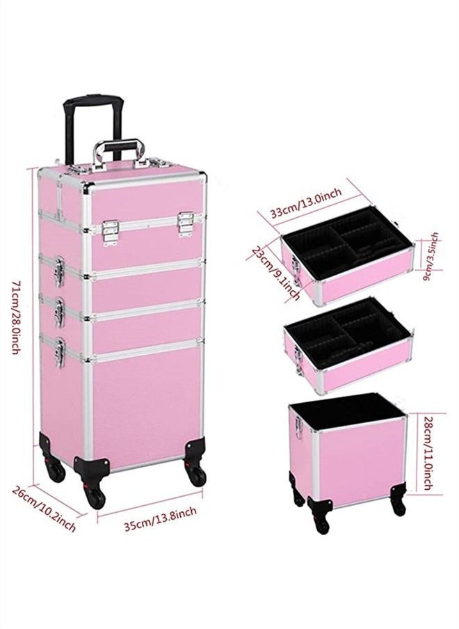 Generic - Four-layer Professional Trolley Makeup Box  Large Capacity Multi-layer Vanity Case With 4 Wheels - Image 1