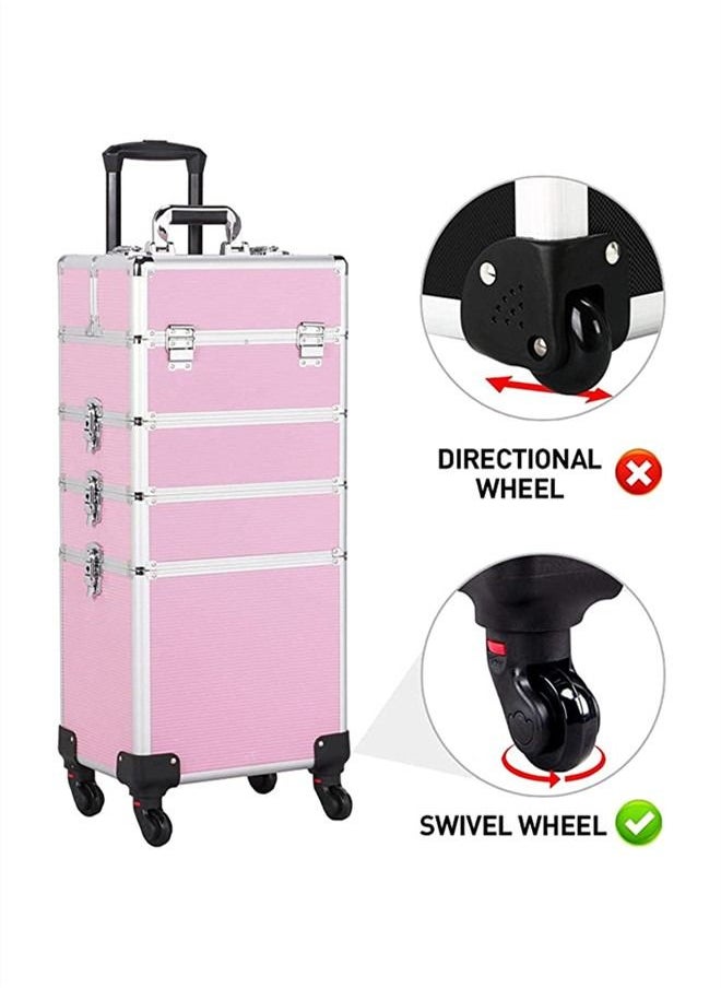 Generic - Four-layer Professional Trolley Makeup Box  Large Capacity Multi-layer Vanity Case With 4 Wheels - Image 1