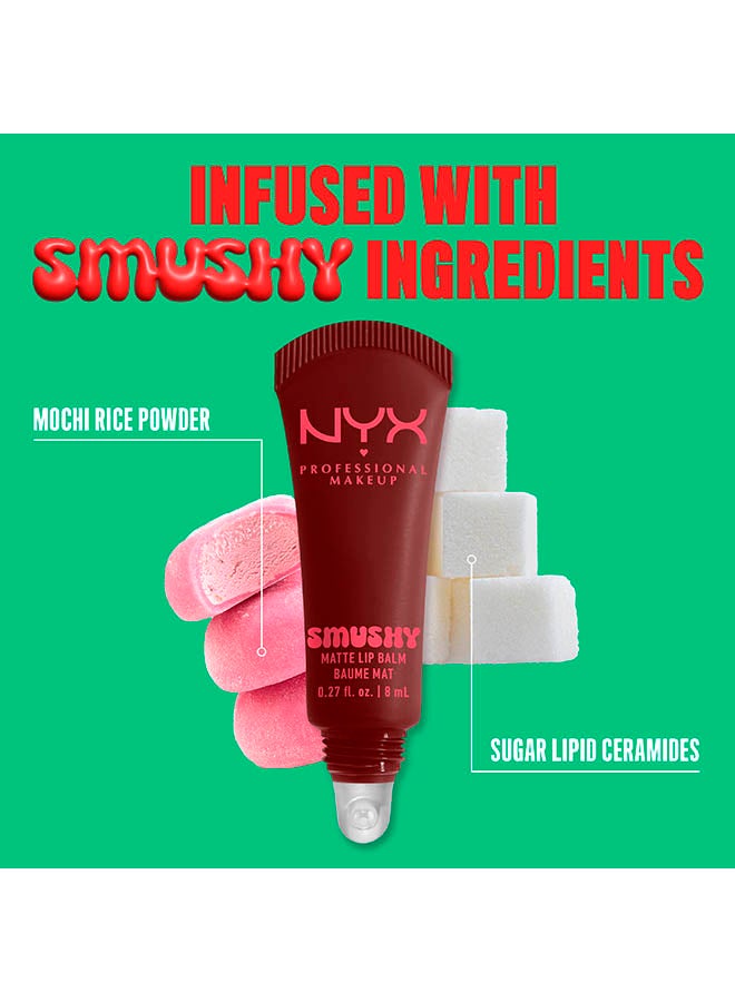 NYX PROFESSIONAL MAKEUP Smushy Matte Lip Balm, Soft Diffused Color, Matte FinishSmudge Fudge - Image 5